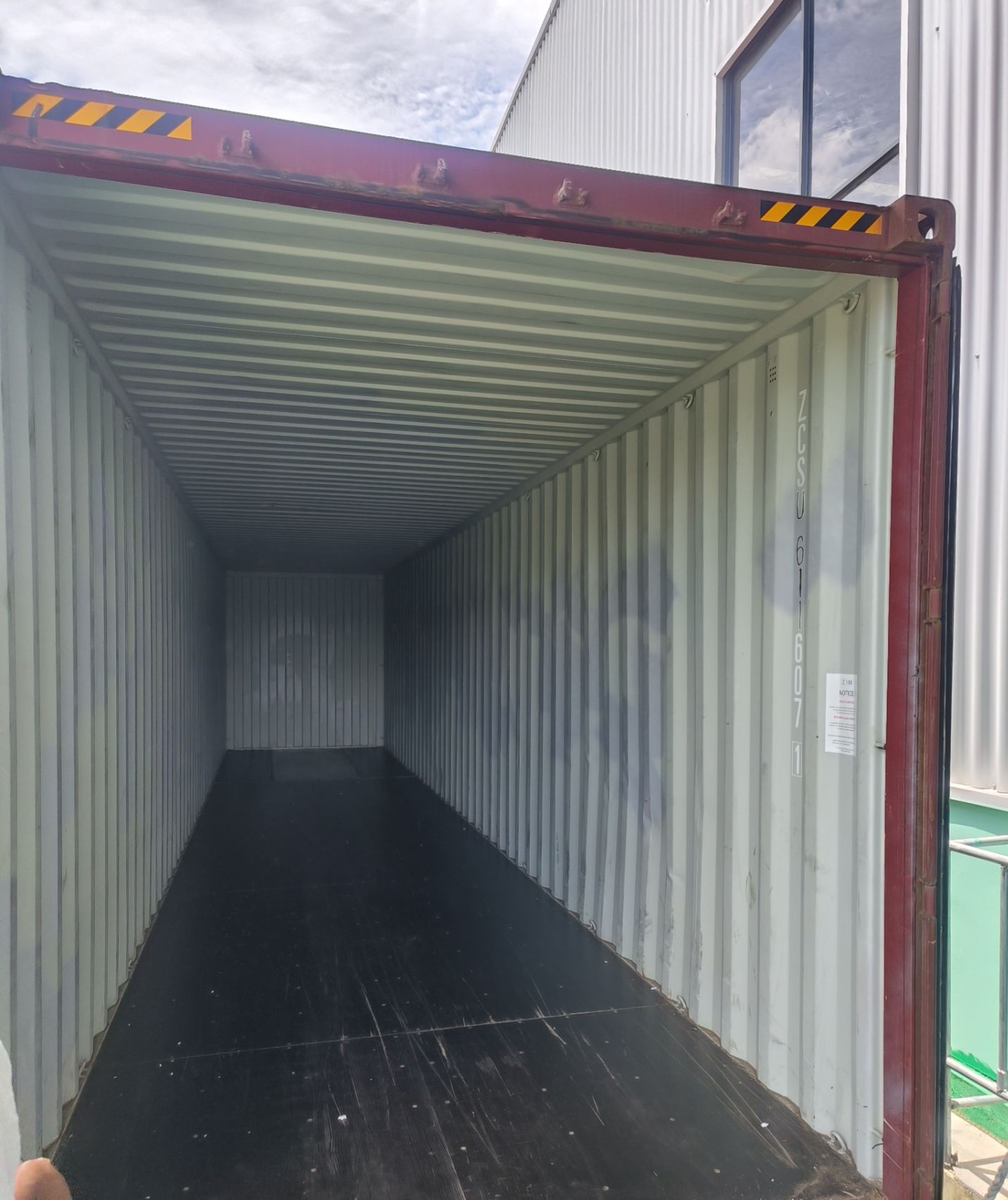 Inspection of a clean and dry empty shipping container